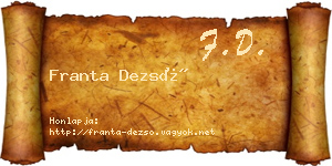 Franta Dezső névjegykártya