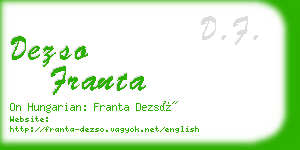 dezso franta business card